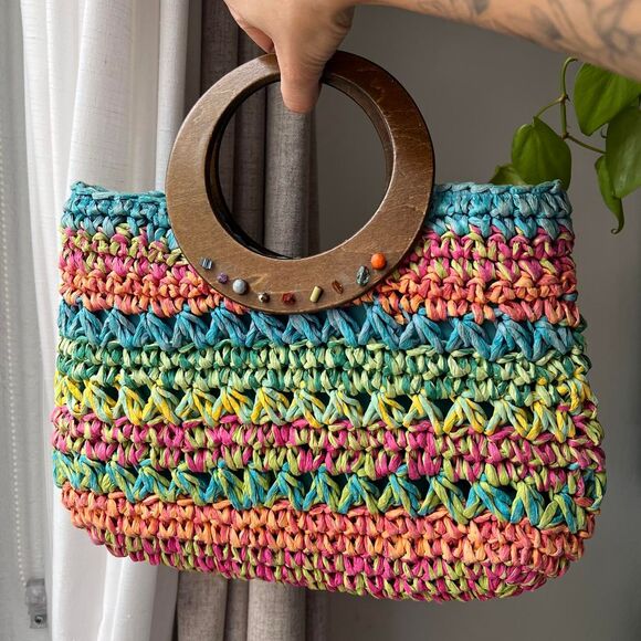 Cappelli Straworld Multicolor Woven Tote Bag - Picture 1 of 6